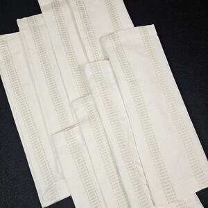One Kings Lane Linen Cotton Napkin Set of 8 Dining Table Woven Rectangle Cream